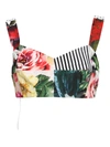 DOLCE & GABBANA DOLCE & GABBANA PATCHWORK POPLIN BUSTIER TOP