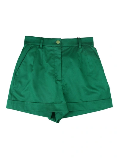 Dolce & Gabbana High-rise Stretch-cotton Shorts In Green