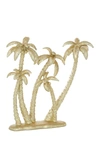Willow Row Goldtone Polyresin Palm Tree Sculpture In Gold