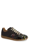 Maison Margiela Replica Low Top Sneaker In Black/ Paint