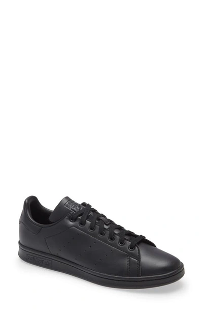 Adidas Originals Pharrell Williams X Stan Smith Perforated Leather Low-top Trainers In Black