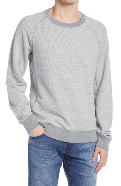 Billy Reid Jacquard Terry Cotton Crewneck Sweatshirt In Grey