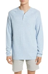 Faherty Cloud Henley In Light Blue Heather