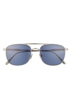 Tom Ford Jake 56mm Navigator Sunglasses In Shiny Light Grey