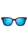 Maui Jim Men's Shore Break Sunglasses In Matte Black/grey Temples - Blue Hawaii Lens