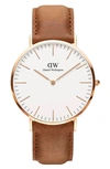 Daniel Wellington Classic Durham Watch, 36mm In Brown/ Eggshell/ Rose Gold
