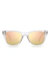 Levi's 53mm Mirrored Square Lenses In Crystal/ Rose Gold