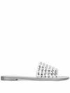 GIUSEPPE ZANOTTI GIUSEPPE ZANOTTI DESIGN WOMEN'S SILVER LEATHER SANDALS,E100012003 37