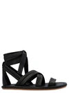 Marsèll Flat Sandals Mars&egrave;ll Cornice Sandal In Volonata Leather In Black