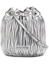 MIU MIU MIU MIU WOMEN'S GREY LEATHER SHOULDER BAG,5BE014N88F0424 UNI