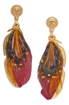 Gas Bijoux Small Sao Feather Earrings In Wine