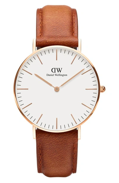 Daniel Wellington Unisex Classic Durham Brown Leather Watch 36mm In Brown