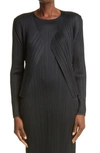 ISSEY MIYAKE PLEATS PLEATS ISSEY MIYAKE PLEATED OPEN FRONT CROP CARDIGAN,PP16JO106