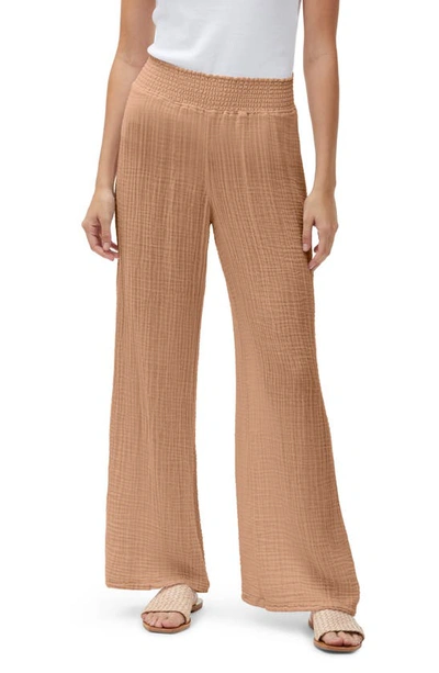 Michael Stars Smocked Wide Leg Pants In Terra