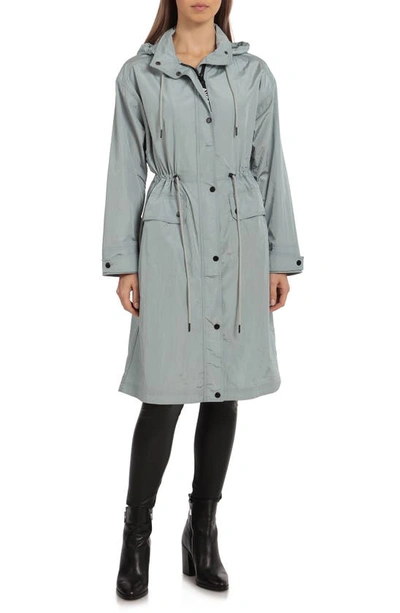 Avec Les Filles Oversize Nylon Parka With Removable Hood In Sea Breeze