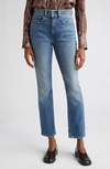 Lafayette 148 Reeve High-rise Stretch Straight-leg Ankle Jeans In Faded Skyline