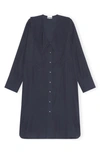 GANNI RIPSTOP LONG SLEEVE SHIRTDRESS,F5830
