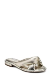 Aerosoles Jordan Slide Sandal In Soft Gold Leather