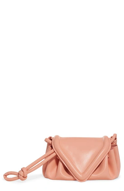 Bottega Veneta Small Beak Triangle Flap Leather Shoulder Bag In Peachy