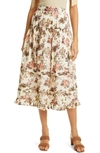 Ulla Johnson Sigrid Tiered Floral-print Cotton-poplin Midi Skirt In Daisy