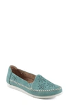 Earth Origins Lorelei Flat In Agate Green Nubuck Leather