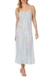 Eileen West 50" Spaghetti-strap Ballet Nightgown In Watercolor