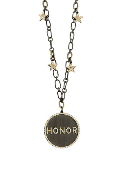 Freida Rothman West Point Honor Pendant Necklace In Gold And Black