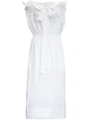 PATOU WHITE COTTON POPLIN DRESS WITH BOW