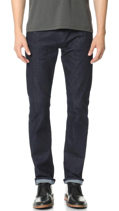 7 For All Mankind Straight Leg Luxe Performance Jeans In Deep Well