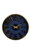 Willow Row Blue Aluminum Coastal Wall Clock In Blue
