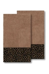 Linum Home Spots 2 Piece Bath Towel Set Bedding In Latte