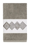 Linum Home Noah Embellished Hand Towel In Dark Grey