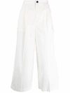Woolrich Cropped Wide-leg Trousers In White