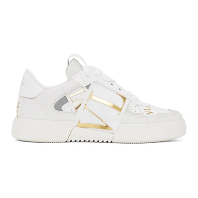 Valentino Garavani Leather Logo Sneakers In Multi