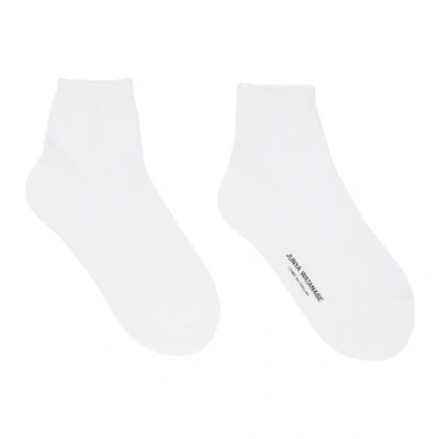 Junya Watanabe White Mesh Glitter Socks