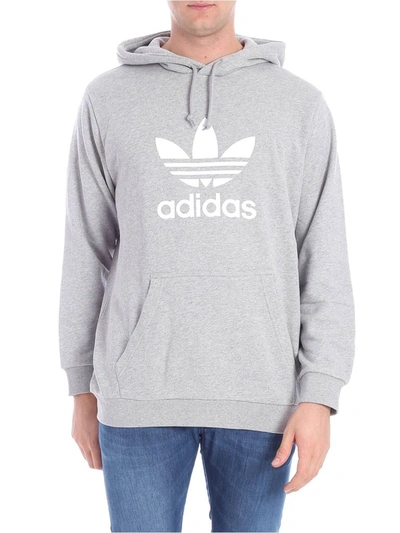 Adidas Originals Trefoil Warm-up Cotton Sweatshirt In Grey