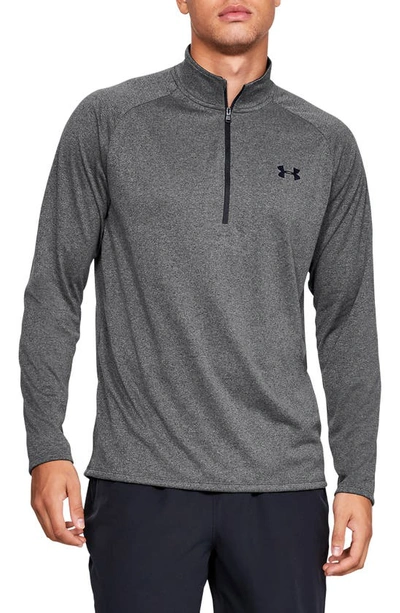 Under Armour Tech 2.0 Half Zip Sweat In Dark Gray In Carbon Heather/ Black