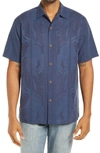 Tommy Bahama Tahitian Silk Regular Fit Short-sleeve Shirt In Navy