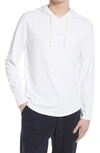 Vince Double Layer Drawstring Hoodie In Optic White