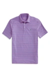 Vineyard Vines Stripe Sankaty Short Sleeve Performance Polo In Knockout Pink