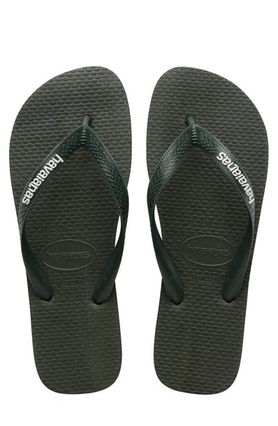 Havaianas Men's Brazil Logo Flip-flop Sandals Men's Shoes In Moss/moss