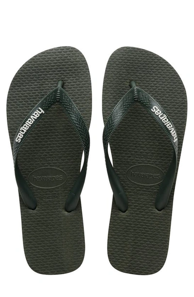 Havaianas Men's Brazil Logo Flip-flop Sandals Men's Shoes In Moss