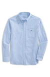 Vineyard Vines Nylon Stretch Gingham Check Classic Fit Button Down Shirt In Surf Blue
