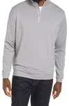 Peter Millar Crown Comfort Interlock Stripe Cotton Blend Quarter Zip Pullover In Gale Grey