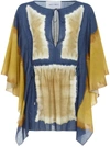 Alberta Ferretti Draped Sleeves Cotton Tunic In Yellow