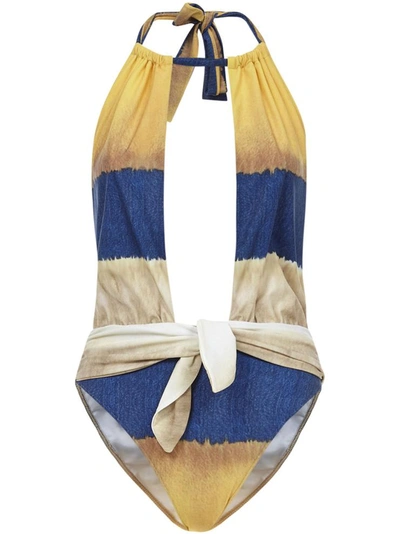 Alberta Ferretti Alberta Ferreti One Piece Swimsuit With Tie Dye Print In Multi