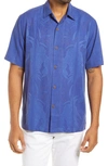 Tommy Bahama Tahitian Silk Regular Fit Short-sleeve Shirt In Sapphire Night