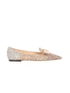 JIMMY CHOO JIMMY CHOO WOMEN'S GOLD LEATHER FLATS,GALAVNBROSEGOLD 40