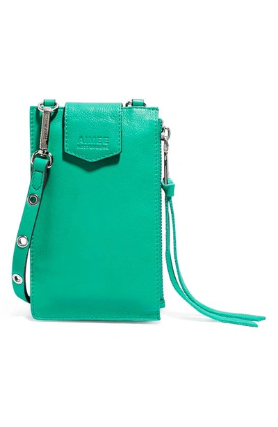 Aimee Kestenberg Getaway Rfid Leather Phone Crossbody Pouch In Earth Green