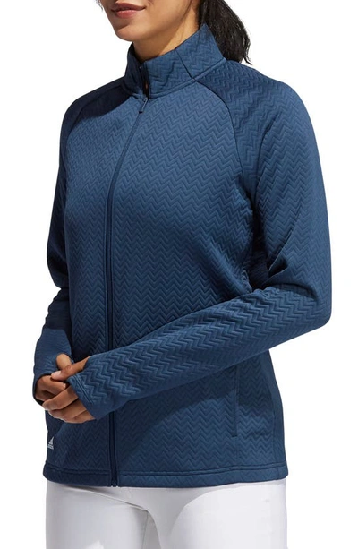 Adidas Golf Textured Layer Jacket In Crew Navy